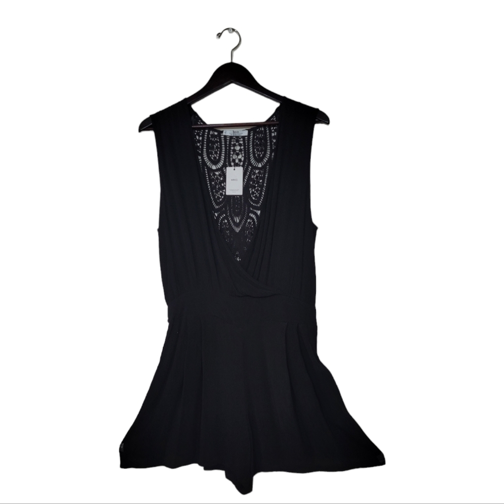 NWD Mango Women's Sleeveless One-Piece Suit Black Romper Size M